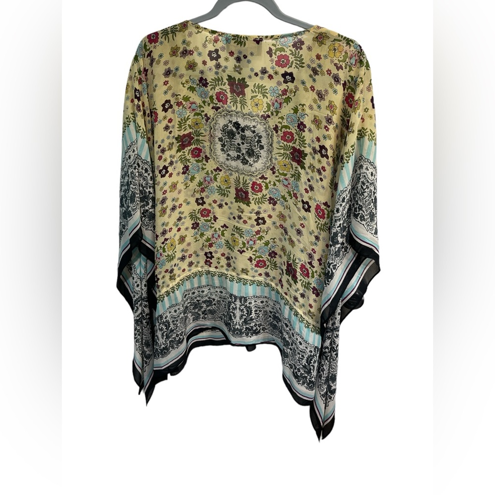 Nicole Miller Studio Floral Silk Tunic Blouse - Picture 3 of 5